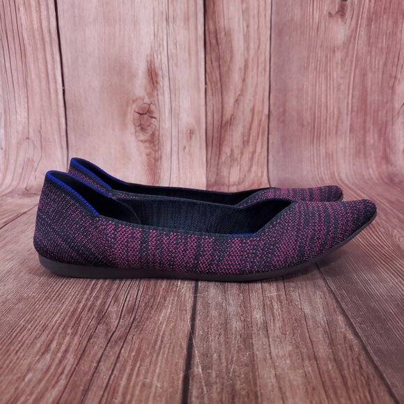 Rothys Womens Sz 7.5 The Point Heather Magenta Slip On Flats Shoes Retired Rare - Picture 3 of 15